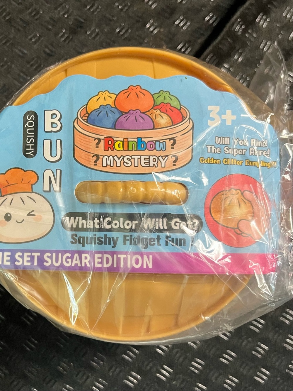 Rainbow Mystery Squishy Bun Sensory Toy - Yellow